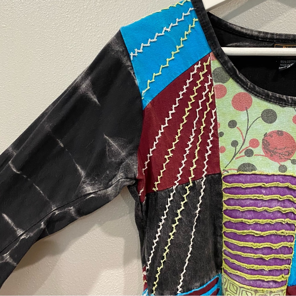 Rising International Patchwork Boho Lagenlook Cre… - image 2